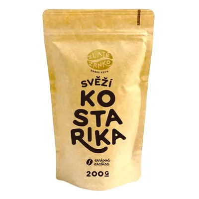 Káva Zlaté Zrnko - Kostarika - "SVĚŽÍ" 200 g ZRNKOVÁ