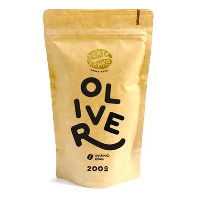 Káva Zlaté Zrnko - Oliver (Směs arabika 90% a robusta 10%) - "LAHODNĚ HOŘKÝ" 200 g MLETÁ: Mletí 