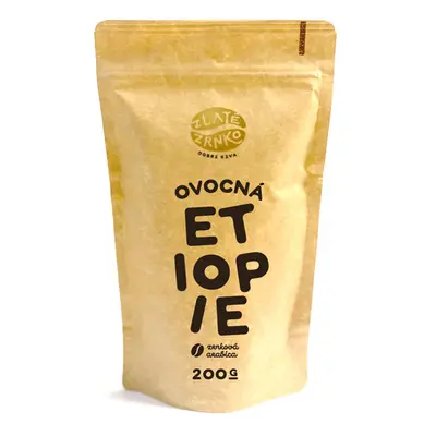 Káva Zlaté Zrnko - Etiopie - "OVOCNÁ" 1 kg MLETÁ: Mletí na moku, filtr, aeropress, frenchpress (