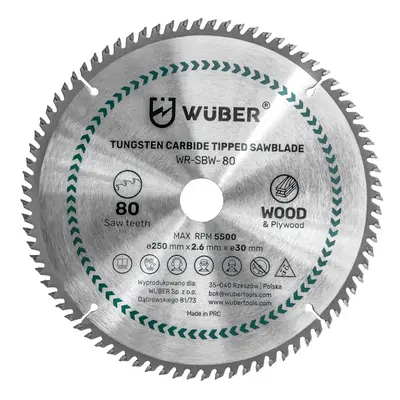 WUBER Pilový kotouč 250x2,6x30mm 80zubů W60074