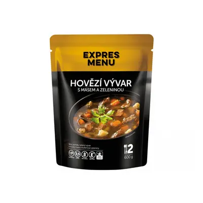 Expres Menu hovězí vývar s masem a zeleninou 2 porce 600g