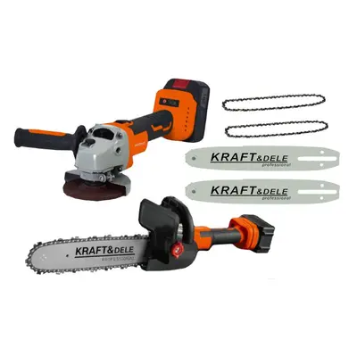 Kraft&Dele KD10624 AKU řetězová pila a bruska 20V + 2x baterie