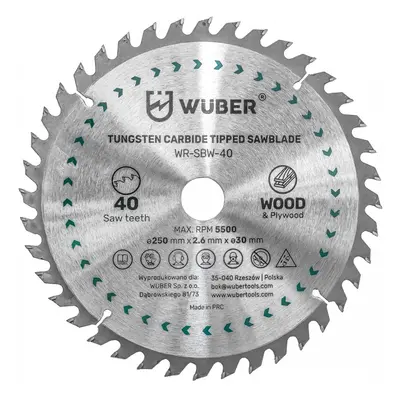 WUBER Pilový kotouč 250x2,6x30mm 40zubů W60080