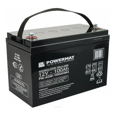 POWERMAT Olověná baterie 12V 100Ah PM-AGM-100AHM2