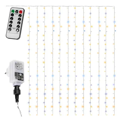 VOLTRONIC 68201 Vánoční světelný závěs - 3x6 m, 600 LED, teple/studeně bílý