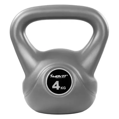 63181 Movit Kettlebell činka, 4 kg, šedá/černá