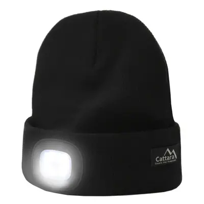 Cattara 93293 Čepice BLACK s LED svítilnou USB nabíjení