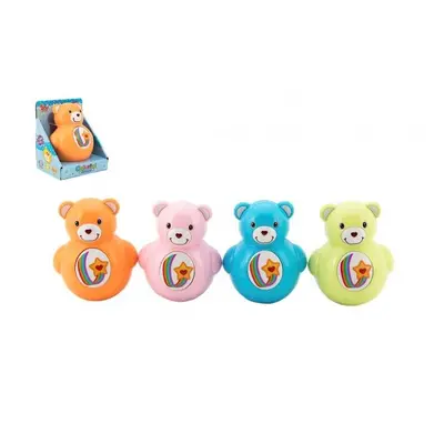 Teddies medvídek kývací 10 cm plast se zvukem 4 barvy v krabičce