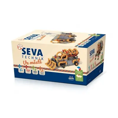 Stavebnice SEVA TECHNIK Ve městě plast 956 dílků v krabici 27x38x18cm