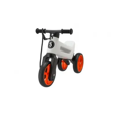 Odrážedlo FUNNY WHEELS Rider SuperSport bílé/oranž. 2v1+popruh,výš.sedla28/30cm nos.25kg 18m+v s