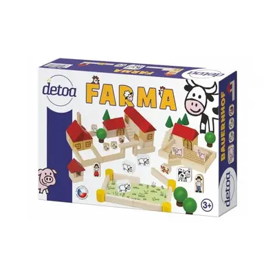 Farma stavebnice dřevo 100ks v krabici 30x20x6cm