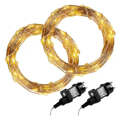 VOLTRONIC 68047 Sada 2 kusů světelných drátů - 200 LED, teple bílá