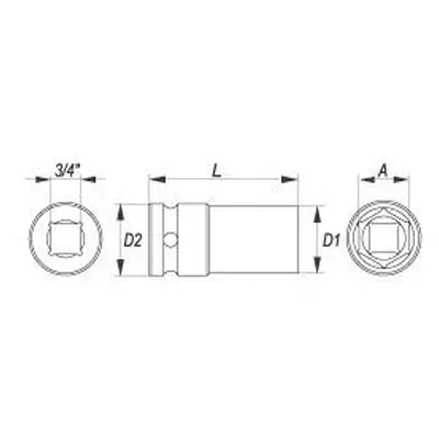 Cattara Nástavec 3/4" rázový šestihranný hluboký 30 mm CrMo