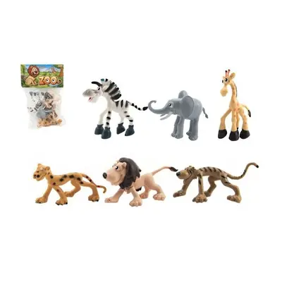 Teddies Zvířátka safari ZOO plast 9-10cm 6ks v sáčku