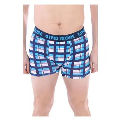 Pánské boxerky Long Fit 106 modro-bílé káro