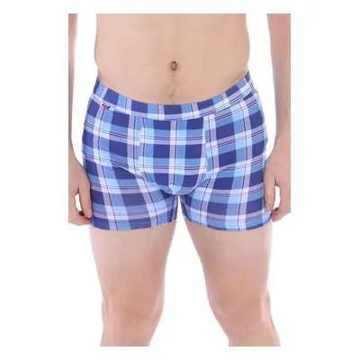 Pánské boxerky Long Fit 104 modré káro