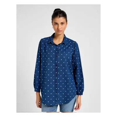 Lee SHIRRED BLOUSE DOTTED INDIGO