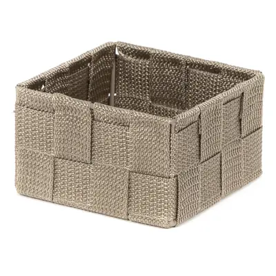 Úložný organizér do zásuvky Compactor TEX - košík S, 12 x 12 x 7 cm, Taupe (šedo-béžový)