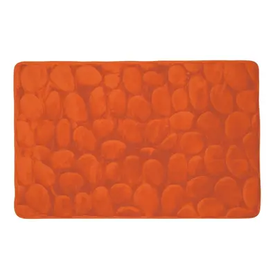 MSV koupelnová předložka PEBBLES, oranžová, PU pěna, protiskluzová, 40 x 60 cm