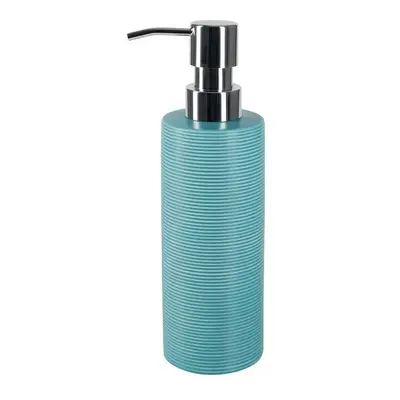 Spirella dávkovač mýdla TUBE Ribbed, tyrkysový, keramika, 350 ml