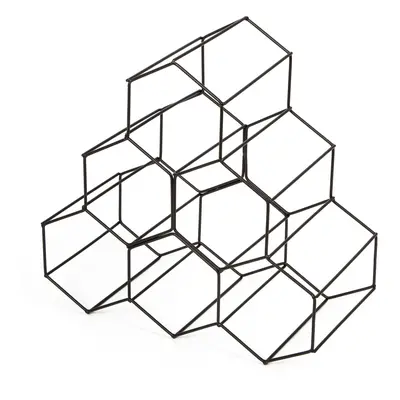 Stojan na víno Compactor Hexagon pro 6 lahví,matná ocel,28x28x14,5 cm