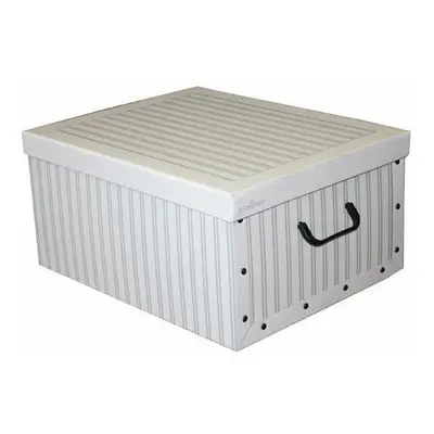 Skládací úložná krabice - karton box Compactor Anton 50 x 40 x v.25 cm, šedo-bílá