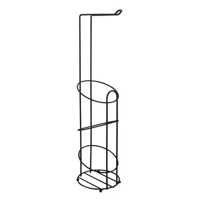 MSV stojan na toaletní papír HOLLY, se zásobníkem, černý, ocel