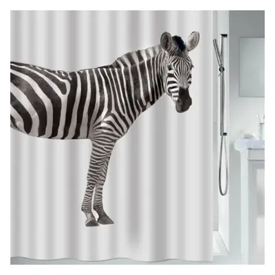 Spirella sprchový závěs ZEBRA, bílo-černý, 180 x 200 cm, polyester