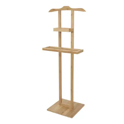 Bambusový stojan na oblečení s odkládací plochou Compactor Bamboo - 44,5 x 32 x 115 cm