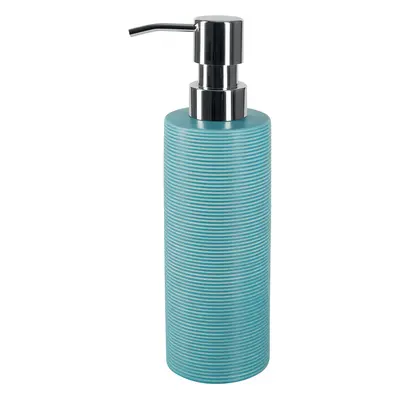 Spirella dávkovač mýdla TUBE Ribbed, tyrkysový, keramika, 350 ml