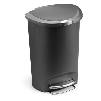 Pedálový odpadkový koš Simplehuman – 50 l, půlkulatý, plast, šedý