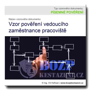 Vzor pověření vedoucího zaměstnance pracoviště