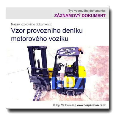 Vzor provozního deníku motorového vozíku