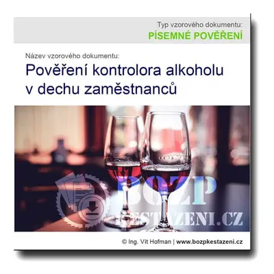 Pověření kontrolora alkoholu v dechu zaměstnanců