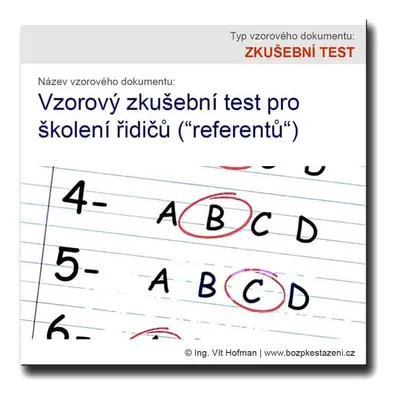 Vzor zkušebního testu pro školení řidičů