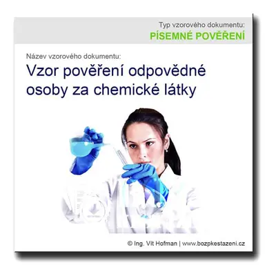 Vzor pověření odpovědné osoby za chemické látky