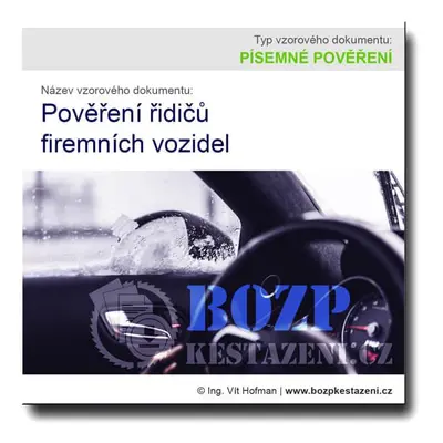 Pověření řidičů firemních vozidel