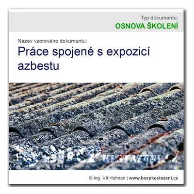 Osnova školení BOZP: Práce spojené s expozicí azbestu