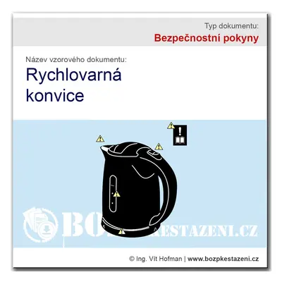 Bezpečnostní pokyny - Rychlovarná konvice