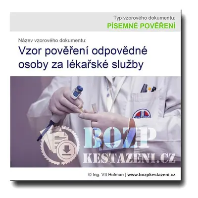 Vzor pověření odpovědné osoby za pracovnělékařské služby