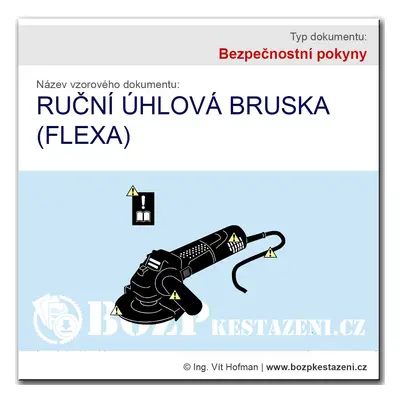 Bezpečnostní pokyny - Úhlová bruska