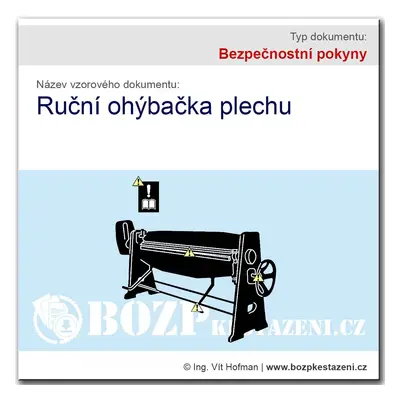 Bezpečnostní pokyny - Ruční ohýbačka plechu