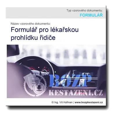 Formulář lékařské prohlídky řidiče