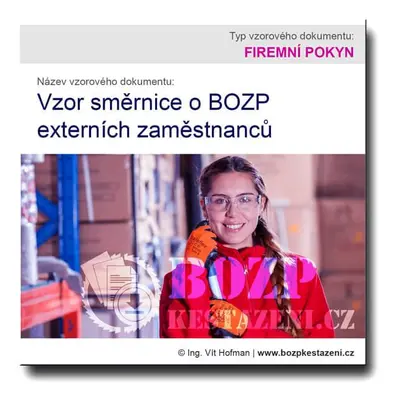 BOZP - bezpečnost práce: Vzor směrnice o BOZP externích zaměstnanců