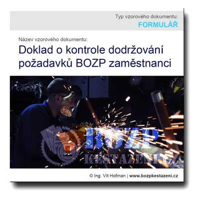 Doklad o kontrole dodržování BOZP zaměstnanci