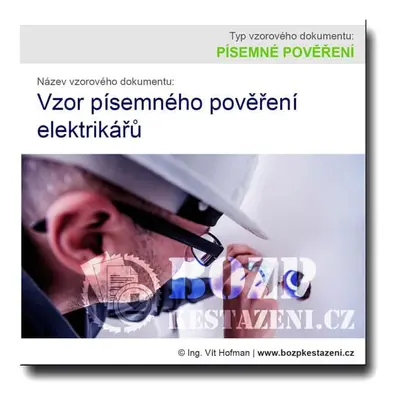 Vzor písemného pověření elektrikářů