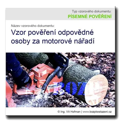 Vzor pověření odpovědné osoby za motorové nářadí