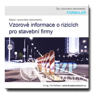 Informace o rizicích pro stavební firmy