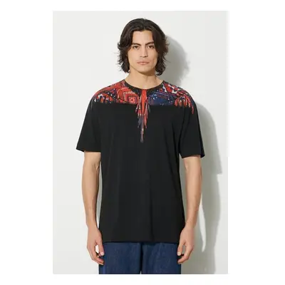 Bavlněné tričko Marcelo Burlon Bandana Wings Basic Tee černá barva, s 95691570