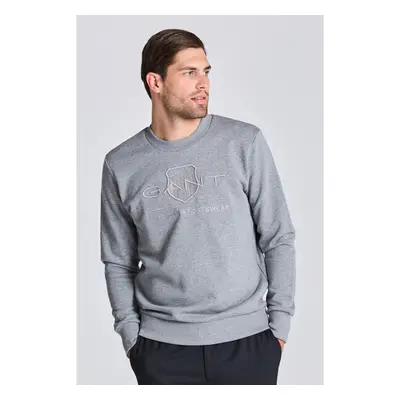 MIKINA GANT REG TONAL SHIELD C-NECK SWEAT GREY MELANGE 84605518